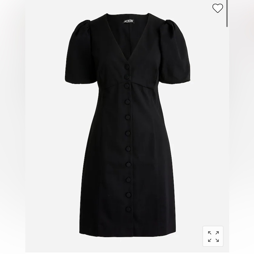 J Crew button front puff sleeve mini dress